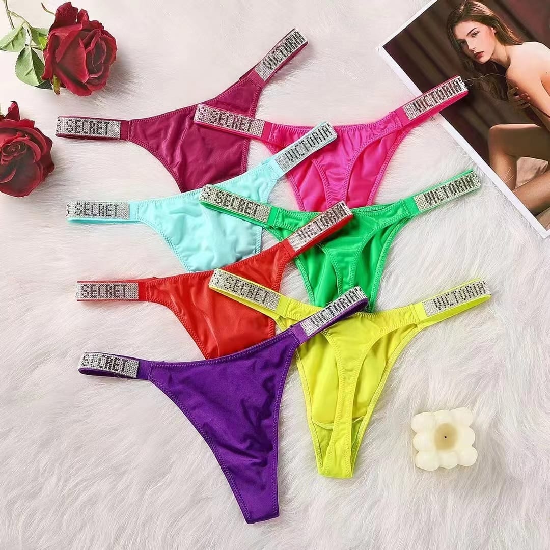 Victoria Secret VERY SEXY  Shine Strap Lace or  Brazilian Panty or Thong Panty