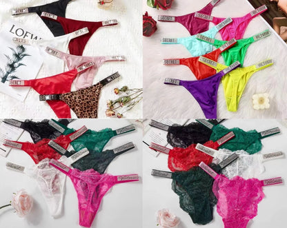 Victoria Secret VERY SEXY  Shine Strap Lace or  Brazilian Panty or Thong Panty