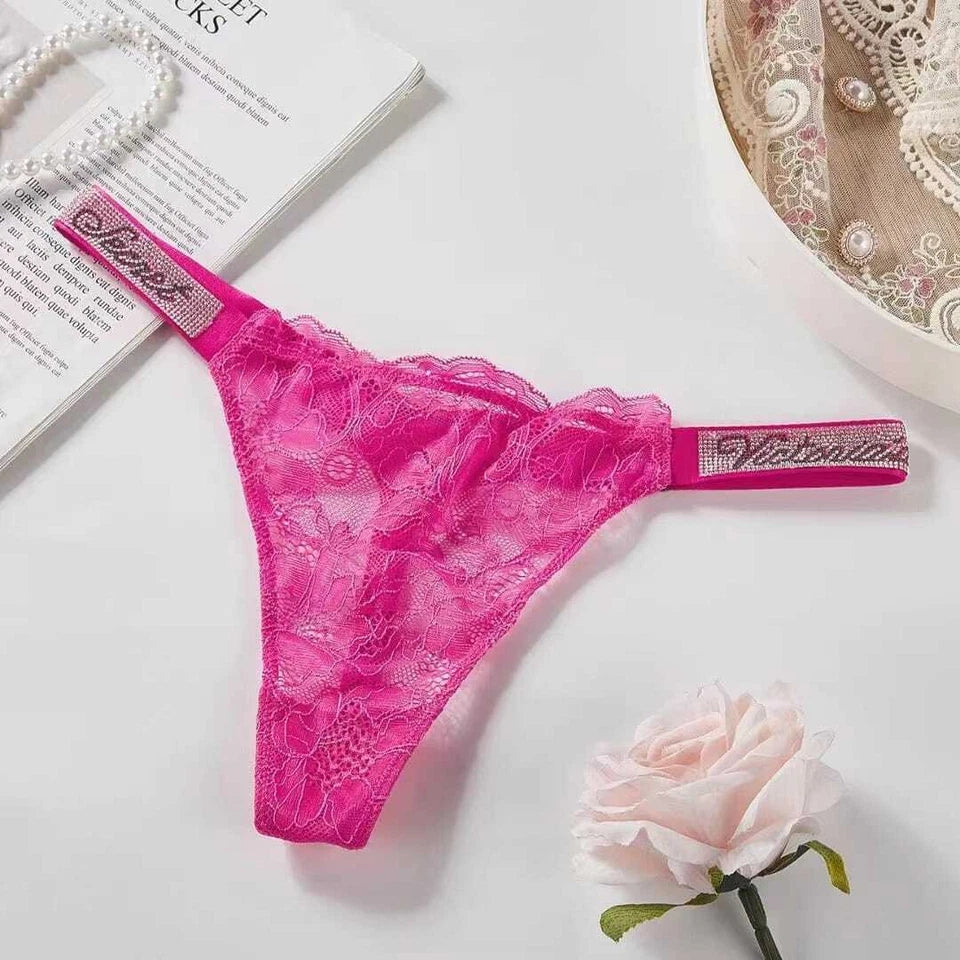 Victoria Secret VERY SEXY  Shine Strap Lace or  Brazilian Panty or Thong Panty